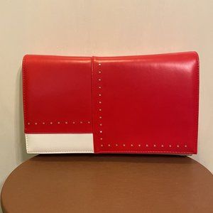 Retro Red and White Imitation Leather Purse